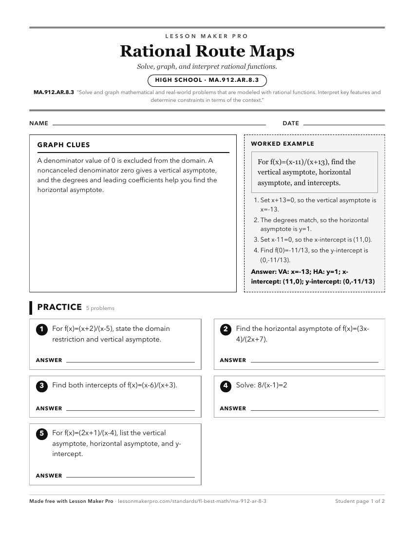 Preview of the MA.912.AR.8.3 printable worksheet