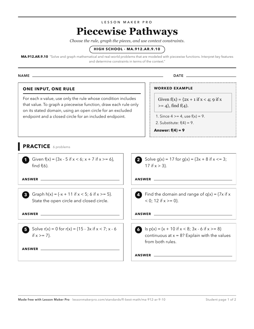 Preview of the MA.912.AR.9.10 printable worksheet