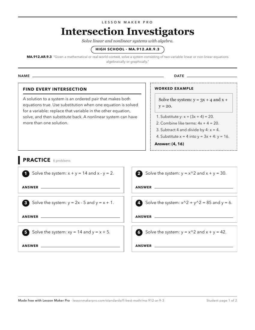Preview of the MA.912.AR.9.3 printable worksheet