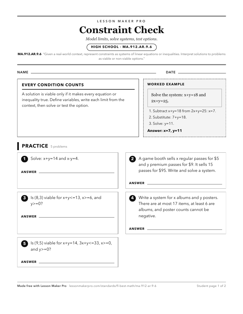 Preview of the MA.912.AR.9.6 printable worksheet