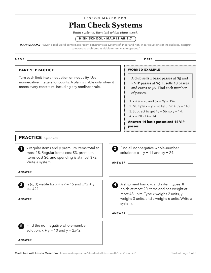 Preview of the MA.912.AR.9.7 printable worksheet