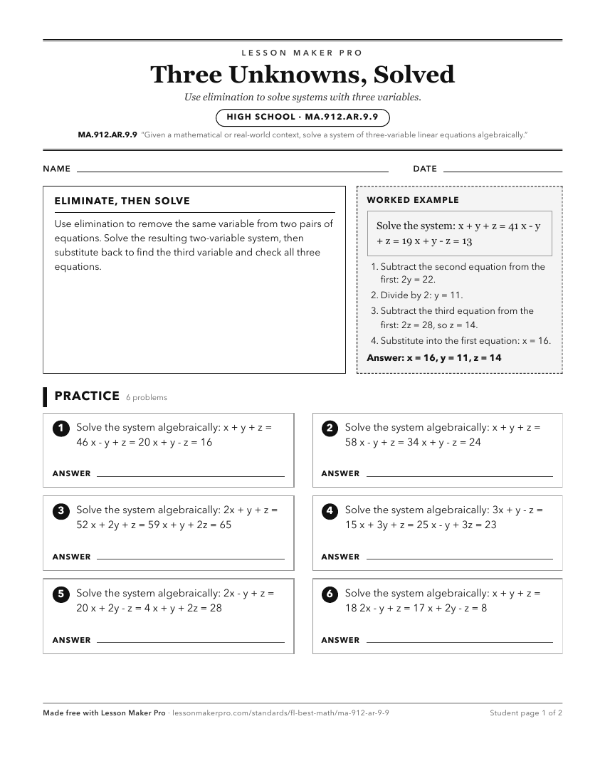 Preview of the MA.912.AR.9.9 printable worksheet