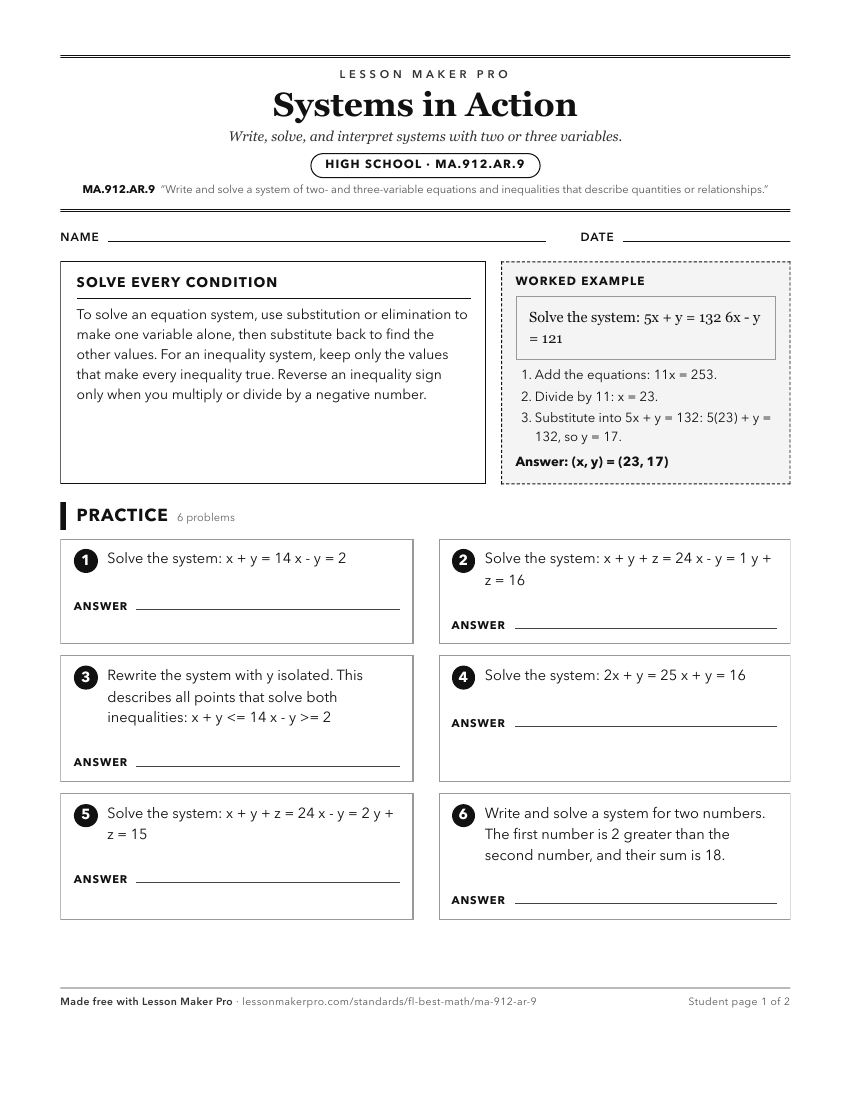 Preview of the MA.912.AR.9 printable worksheet