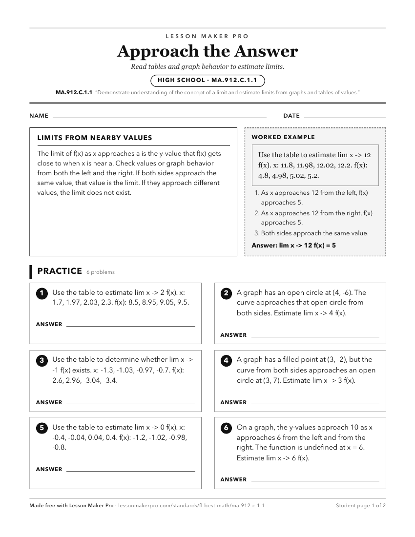 Preview of the MA.912.C.1.1 printable worksheet