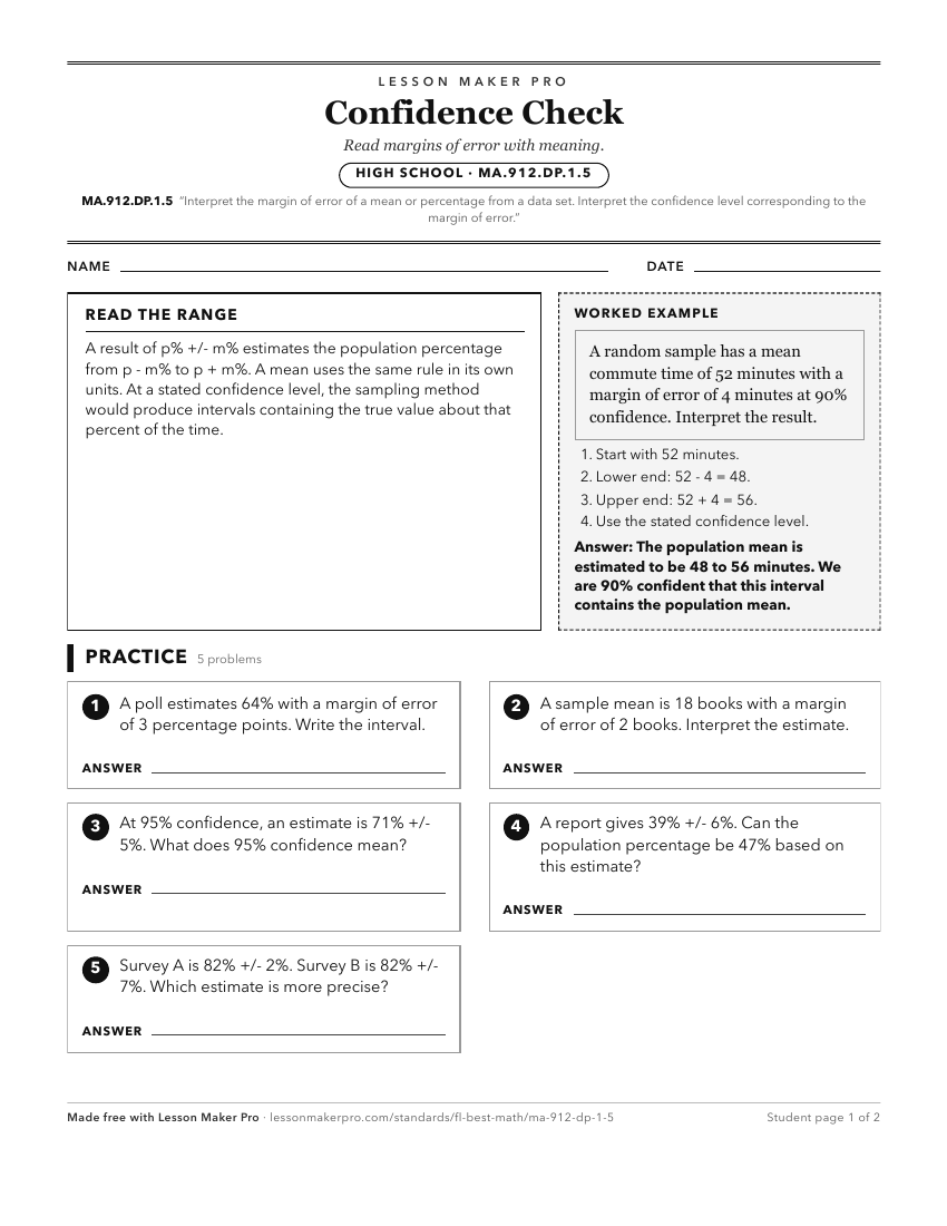 Preview of the MA.912.DP.1.5 printable worksheet