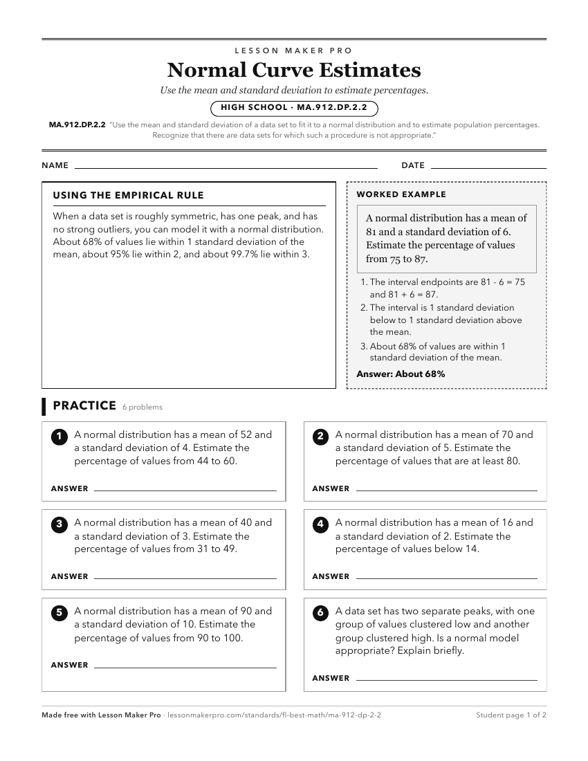 Preview of the MA.912.DP.2.2 printable worksheet