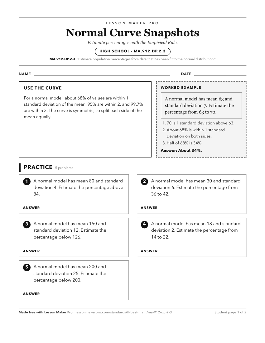 Preview of the MA.912.DP.2.3 printable worksheet