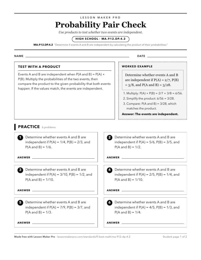 Preview of the MA.912.DP.4.2 printable worksheet