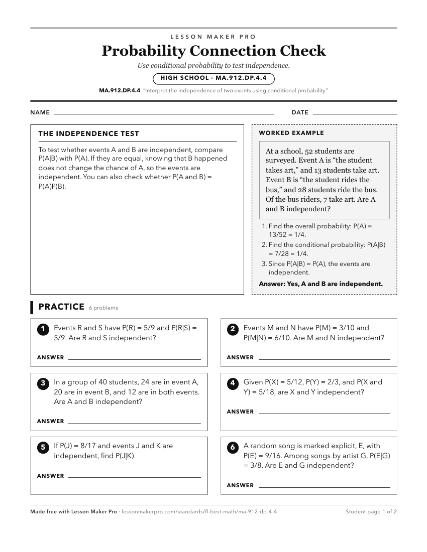 Preview of the MA.912.DP.4.4 printable worksheet