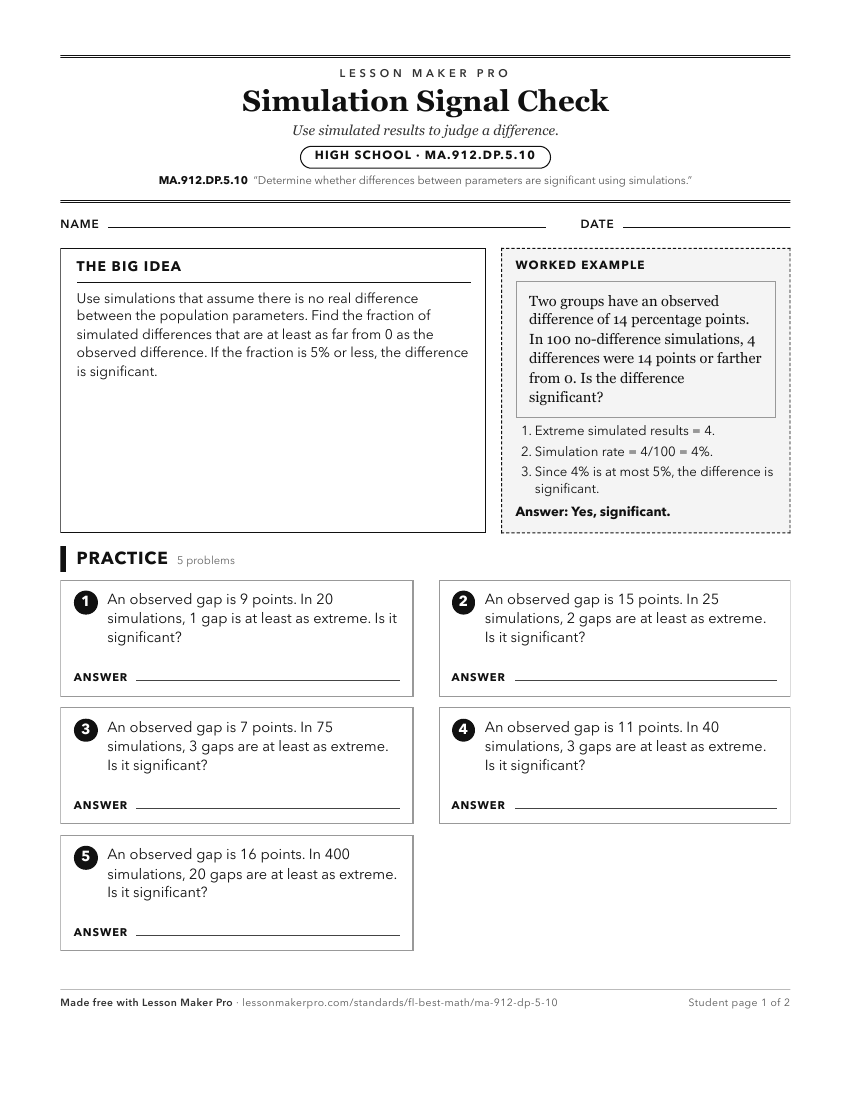 Preview of the MA.912.DP.5.10 printable worksheet
