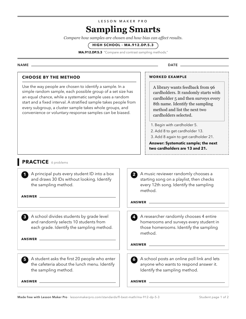 Preview of the MA.912.DP.5.3 printable worksheet