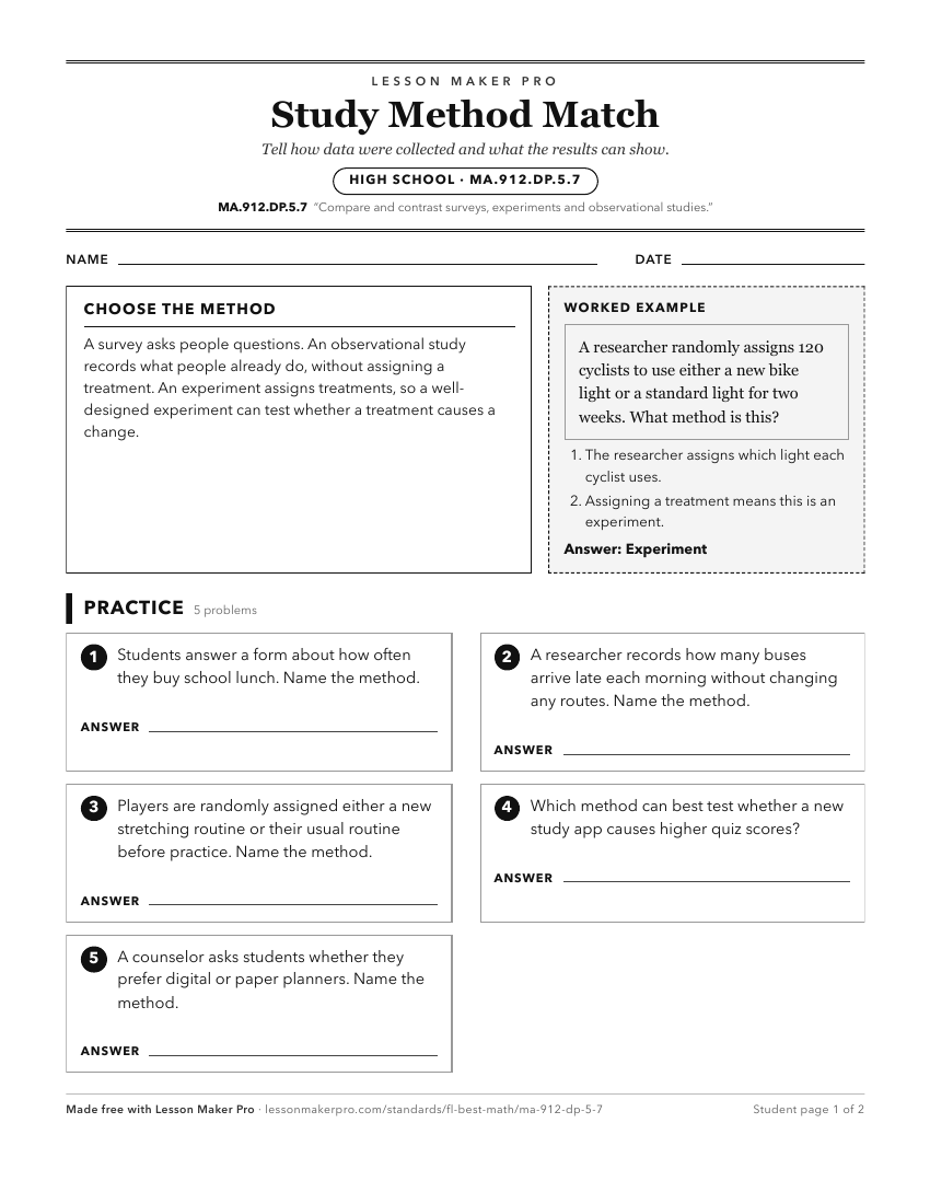 Preview of the MA.912.DP.5.7 printable worksheet