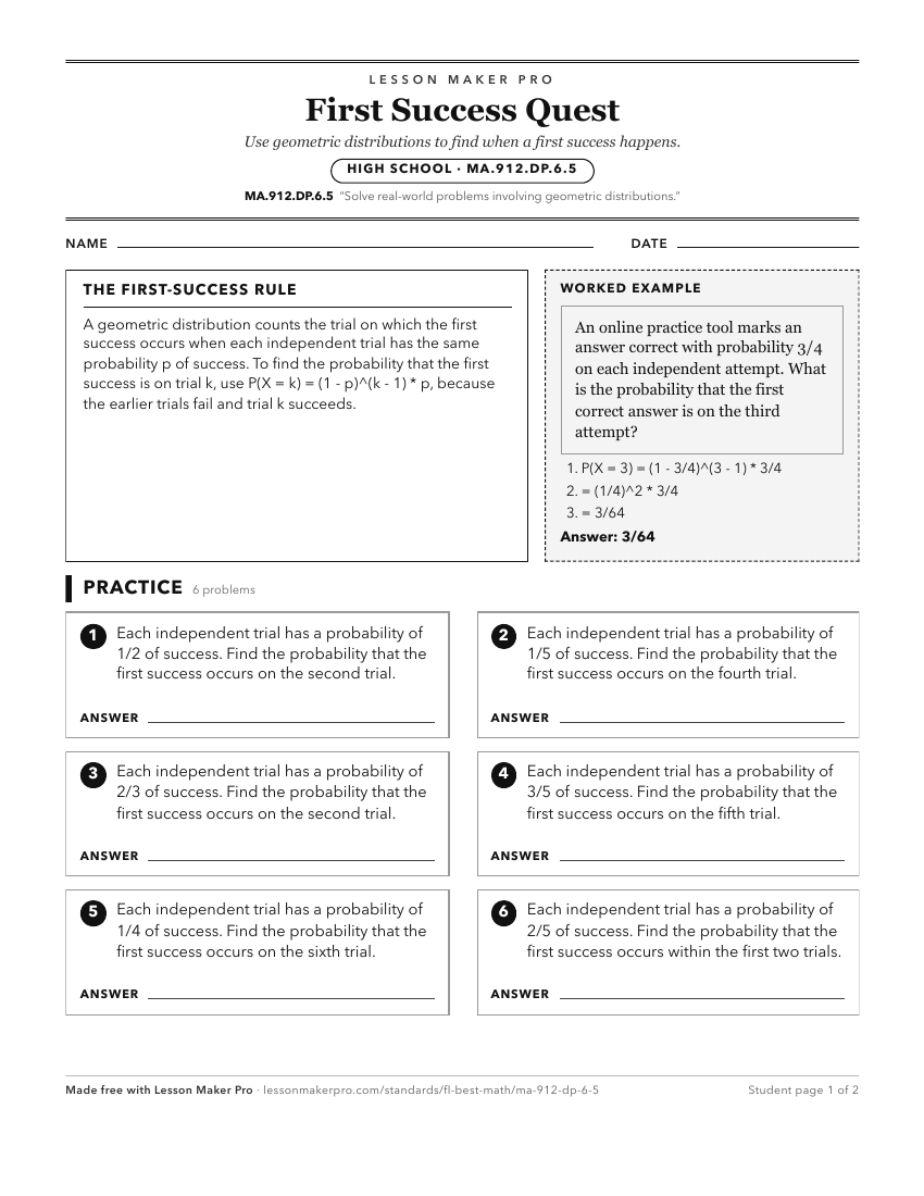 Preview of the MA.912.DP.6.5 printable worksheet
