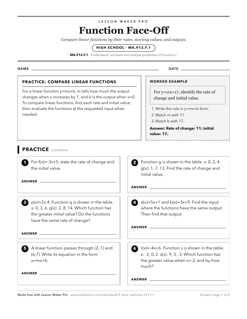 Preview of the MA.912.F.1 printable worksheet