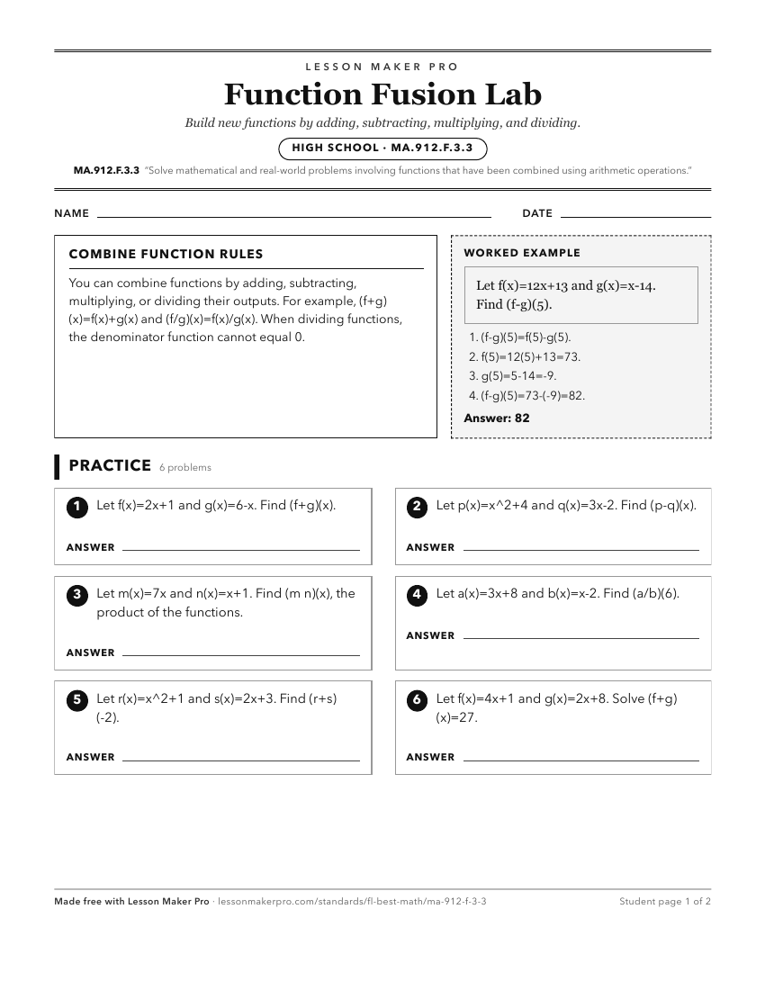 Preview of the MA.912.F.3.3 printable worksheet