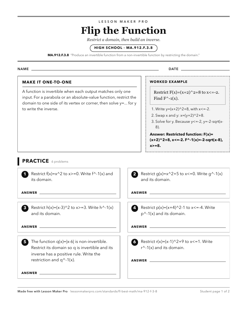 Preview of the MA.912.F.3.8 printable worksheet