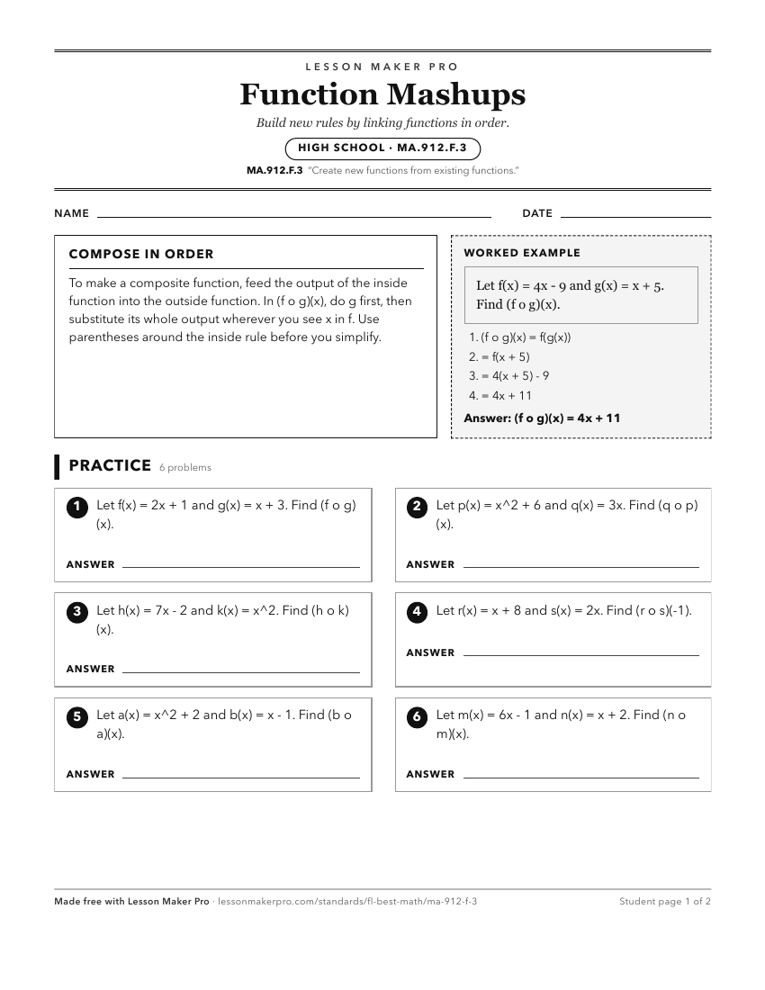 Preview of the MA.912.F.3 printable worksheet