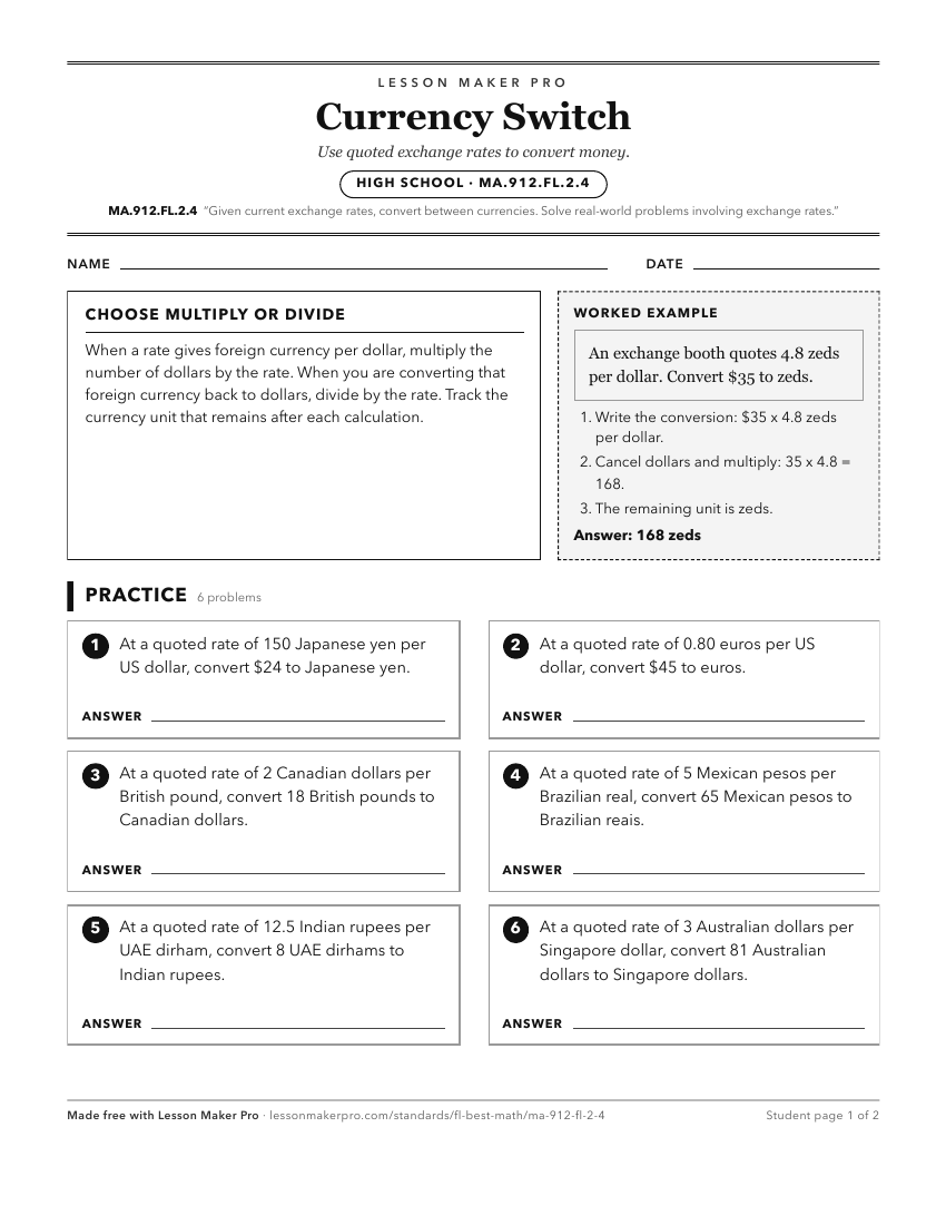 Preview of the MA.912.FL.2.4 printable worksheet