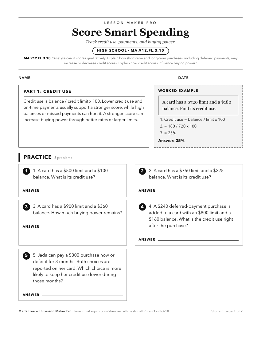 Preview of the MA.912.FL.3.10 printable worksheet