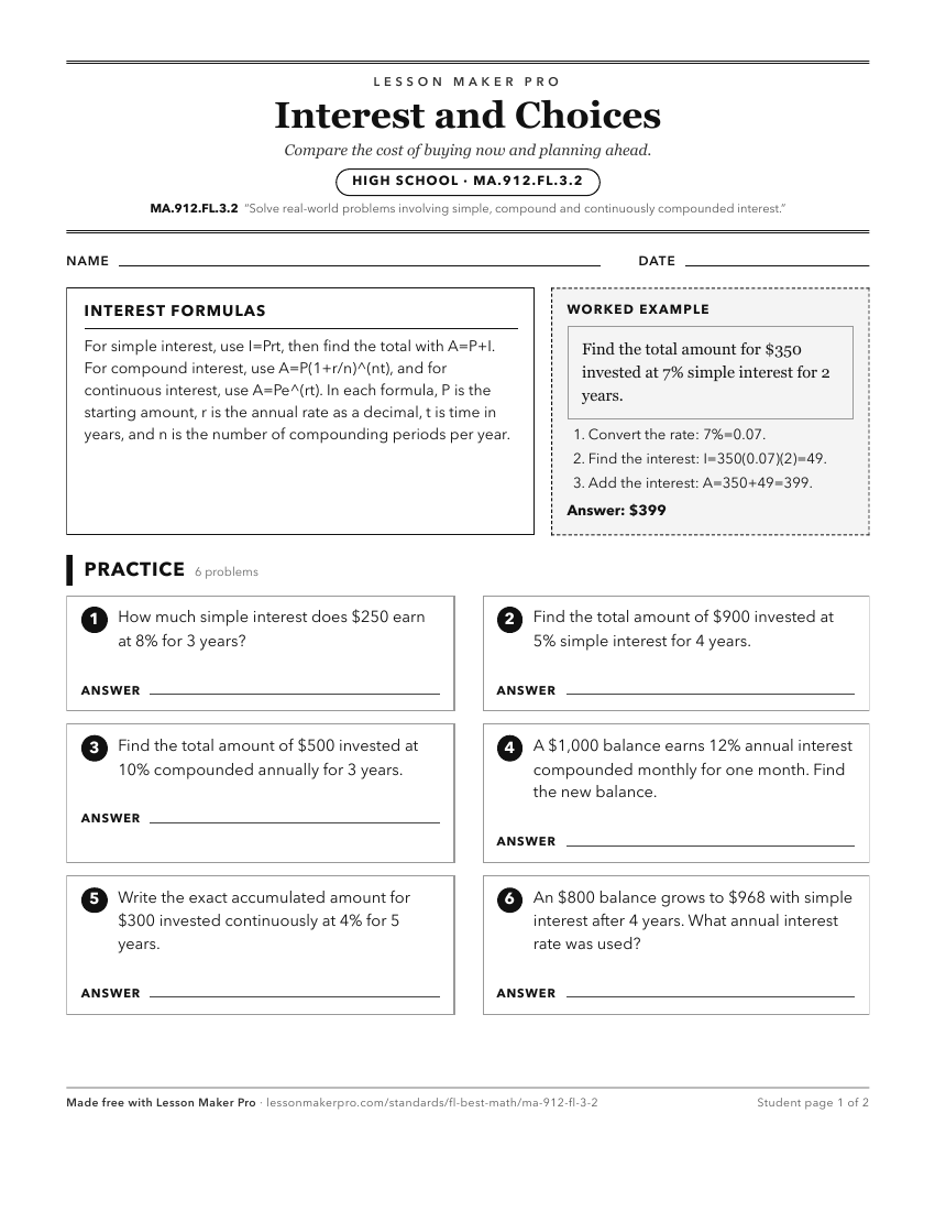 Preview of the MA.912.FL.3.2 printable worksheet