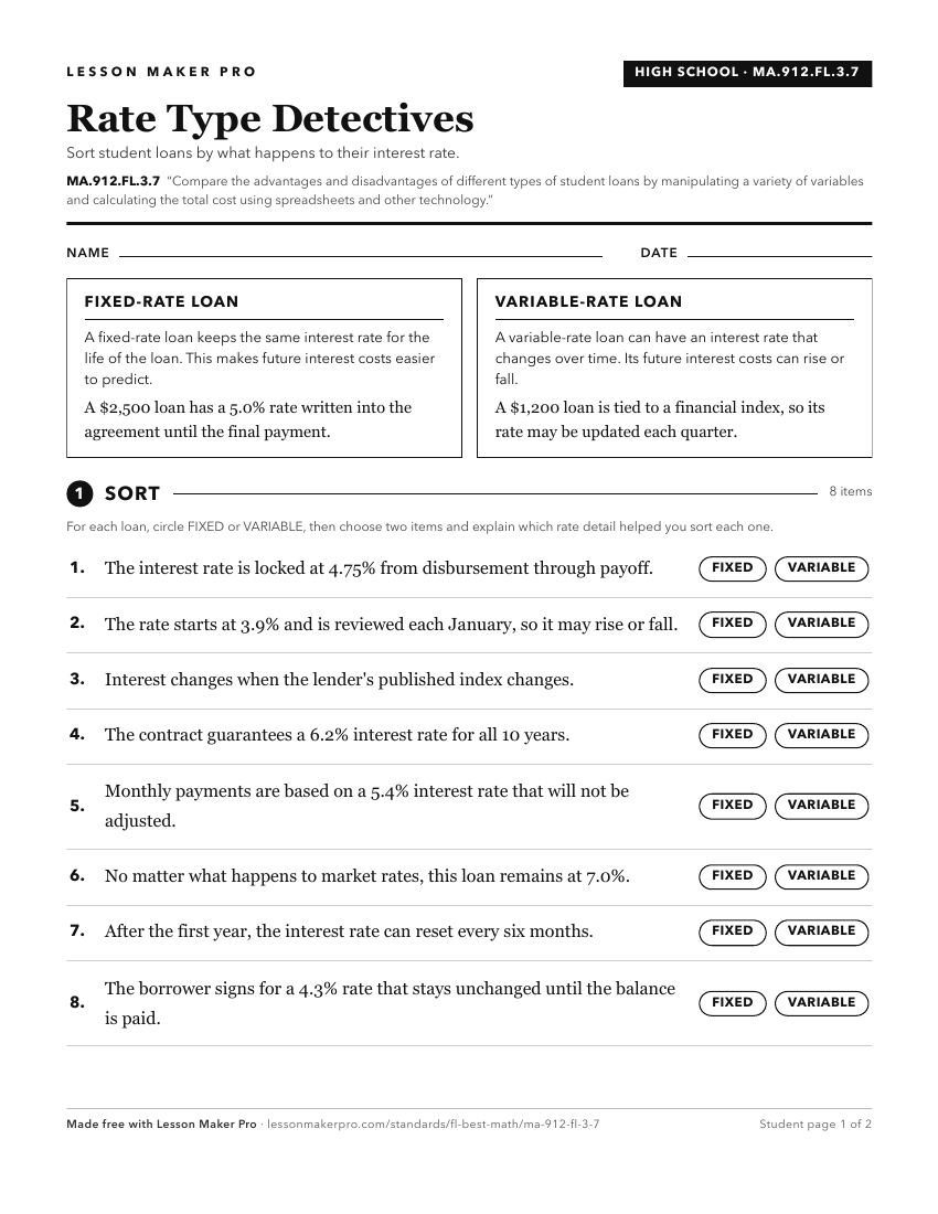 Preview of the MA.912.FL.3.7 printable worksheet