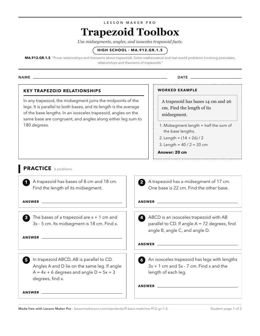 Preview of the MA.912.GR.1.5 printable worksheet