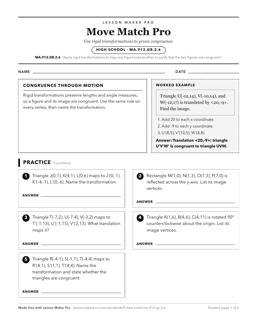 Preview of the MA.912.GR.2.6 printable worksheet