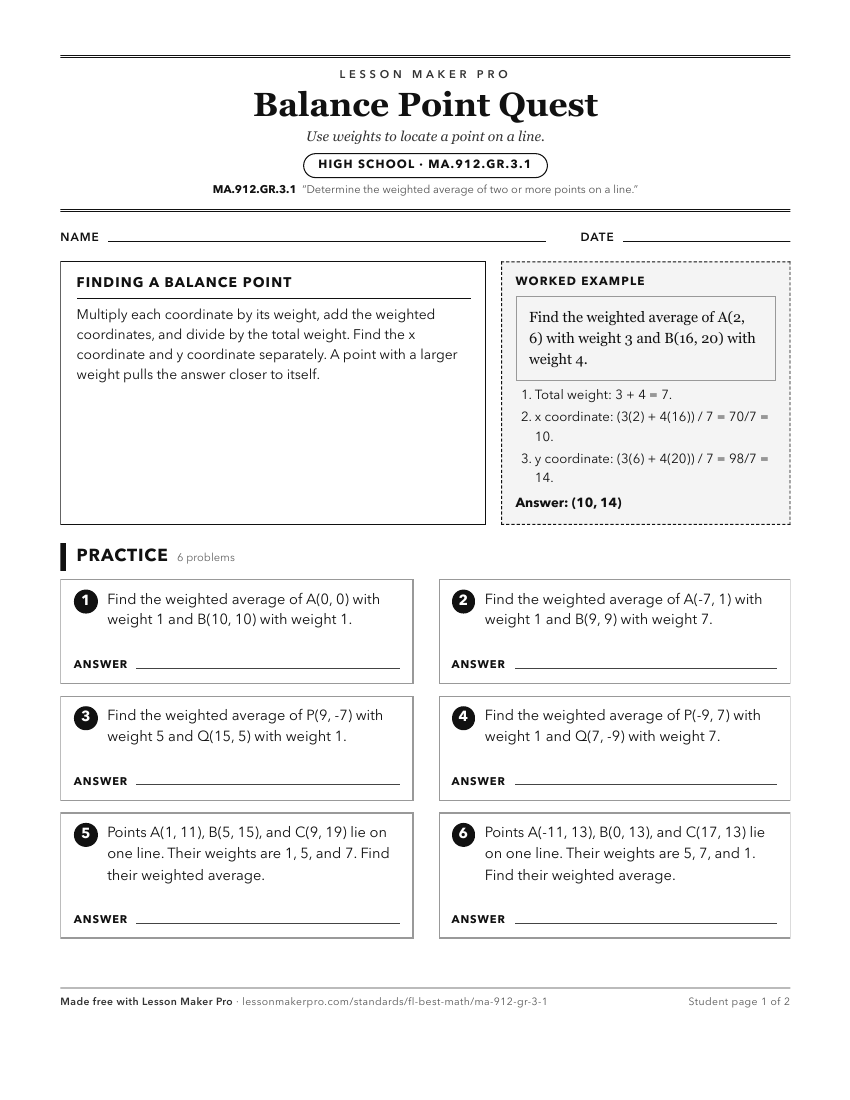 Preview of the MA.912.GR.3.1 printable worksheet