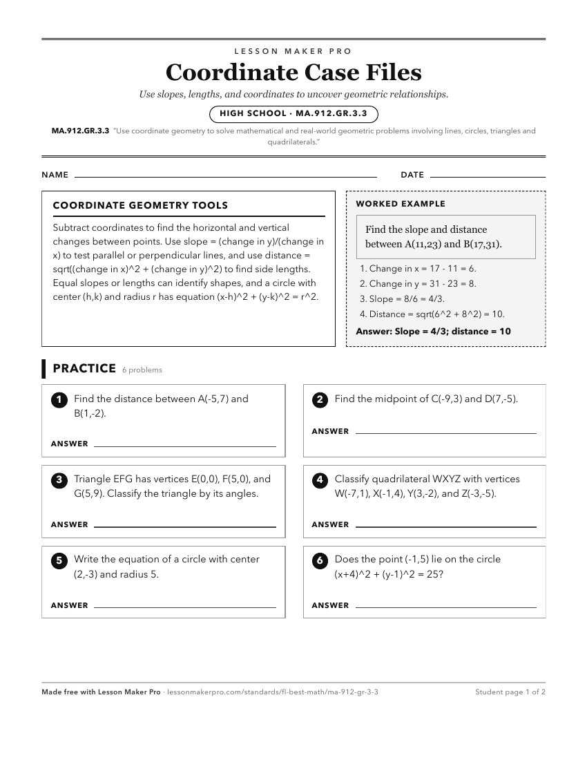 Preview of the MA.912.GR.3.3 printable worksheet