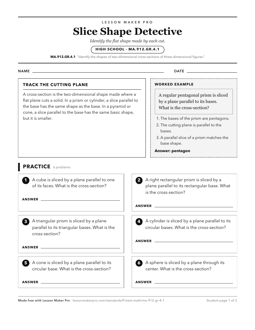 Preview of the MA.912.GR.4.1 printable worksheet