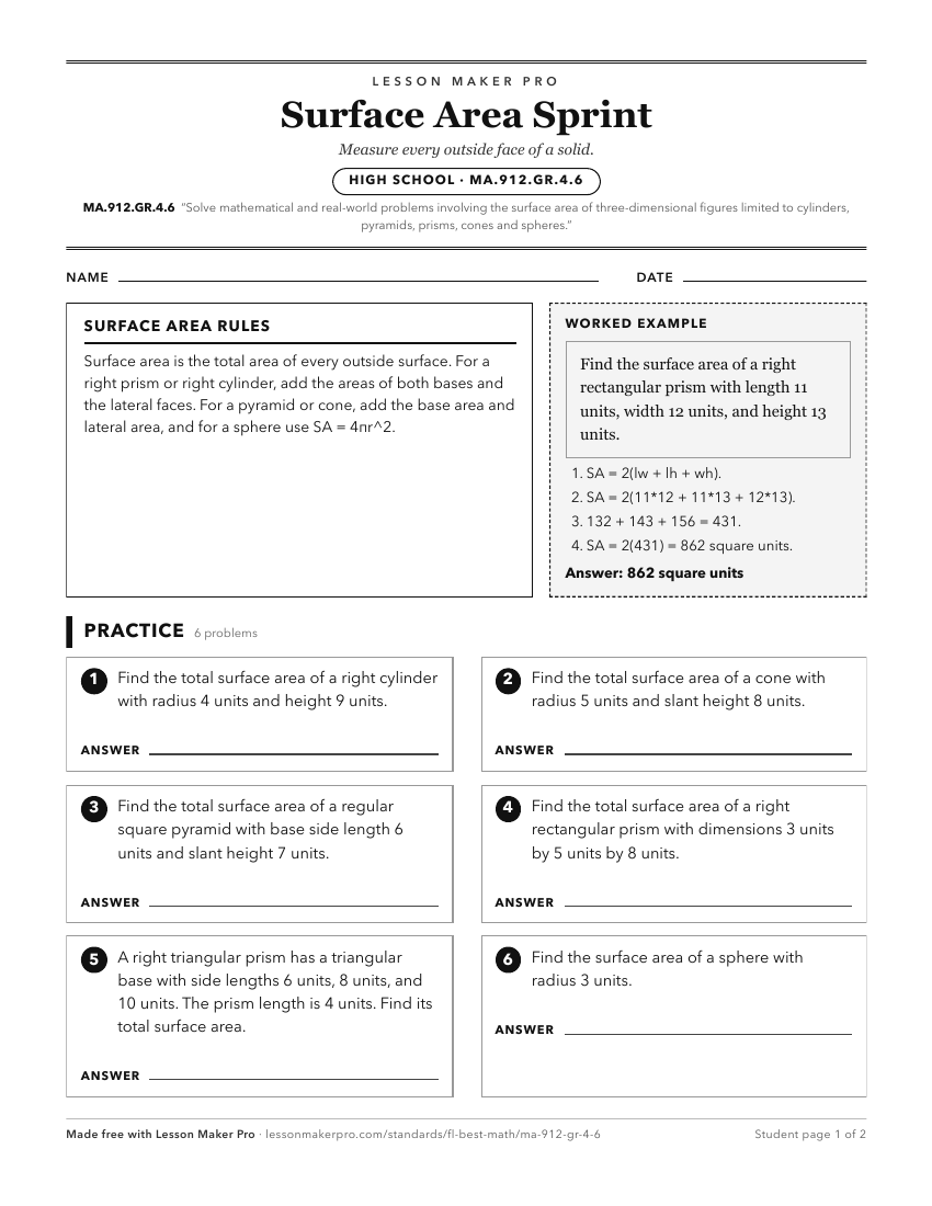 Preview of the MA.912.GR.4.6 printable worksheet