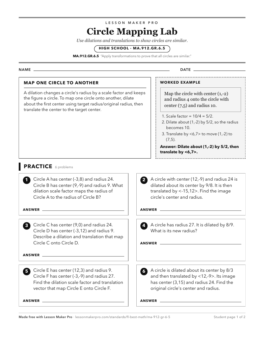 Preview of the MA.912.GR.6.5 printable worksheet