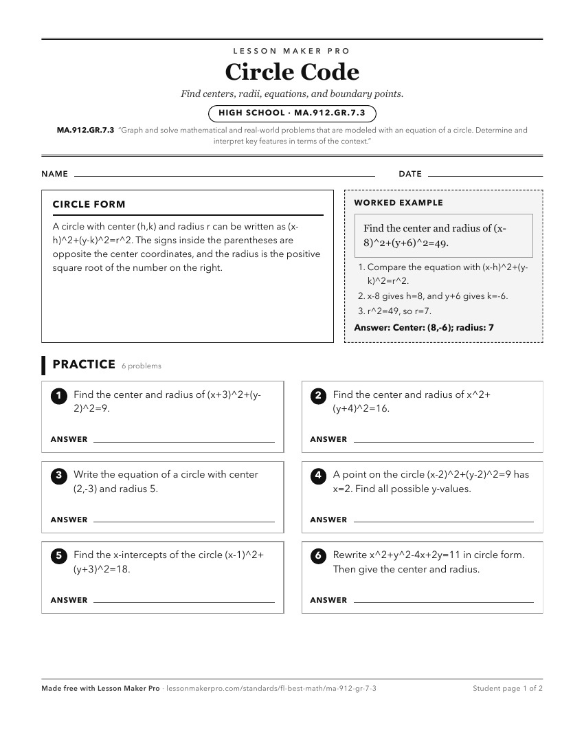 Preview of the MA.912.GR.7.3 printable worksheet