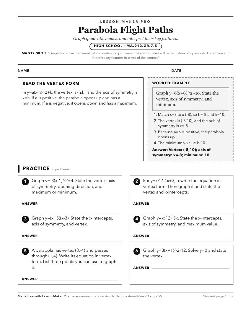 Preview of the MA.912.GR.7.5 printable worksheet