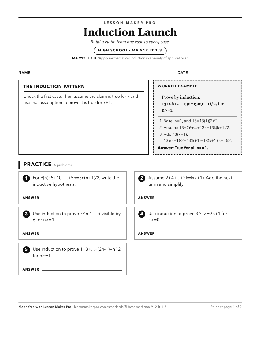 Preview of the MA.912.LT.1.3 printable worksheet