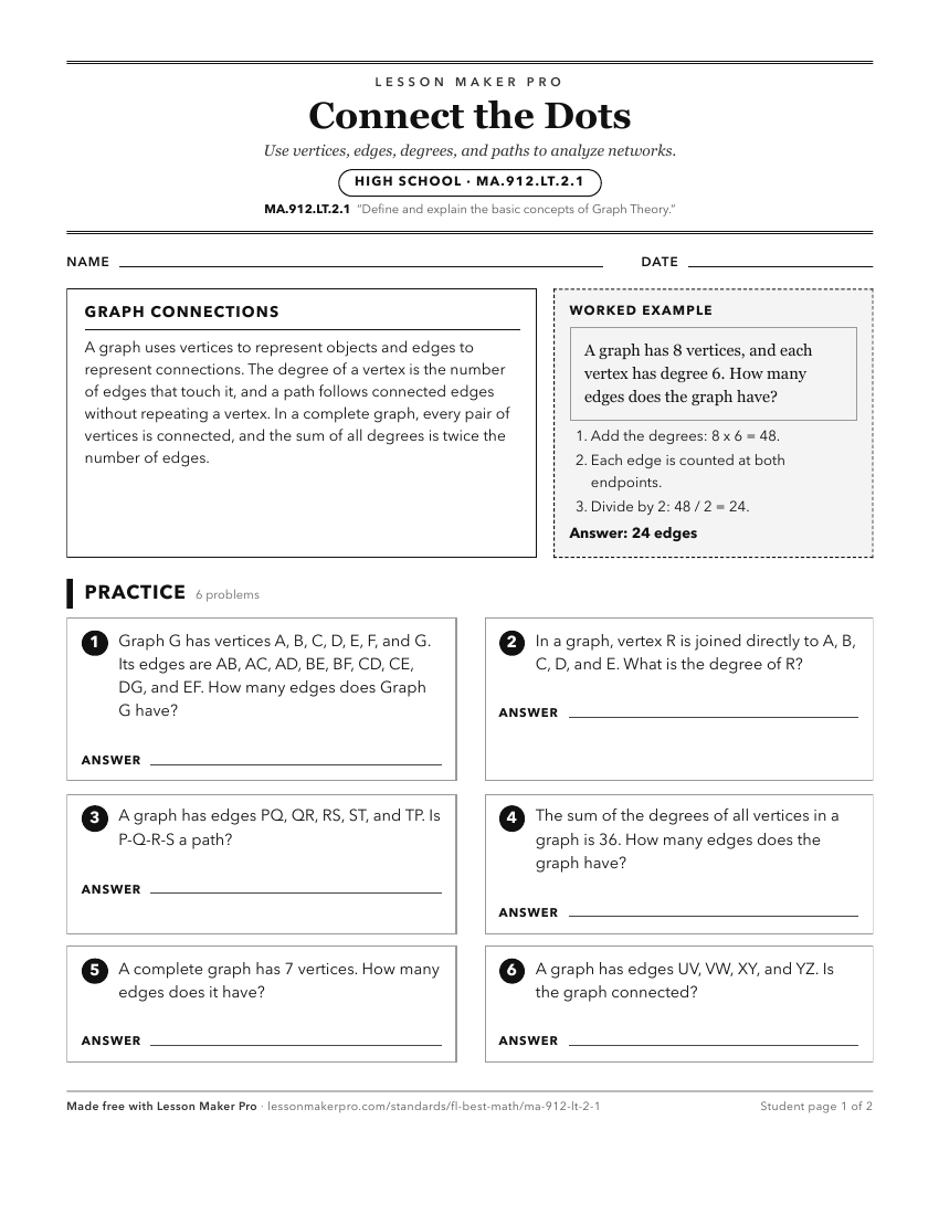 Preview of the MA.912.LT.2.1 printable worksheet