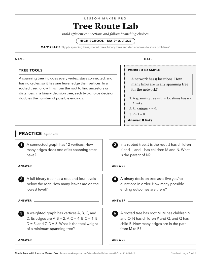 Preview of the MA.912.LT.2.5 printable worksheet