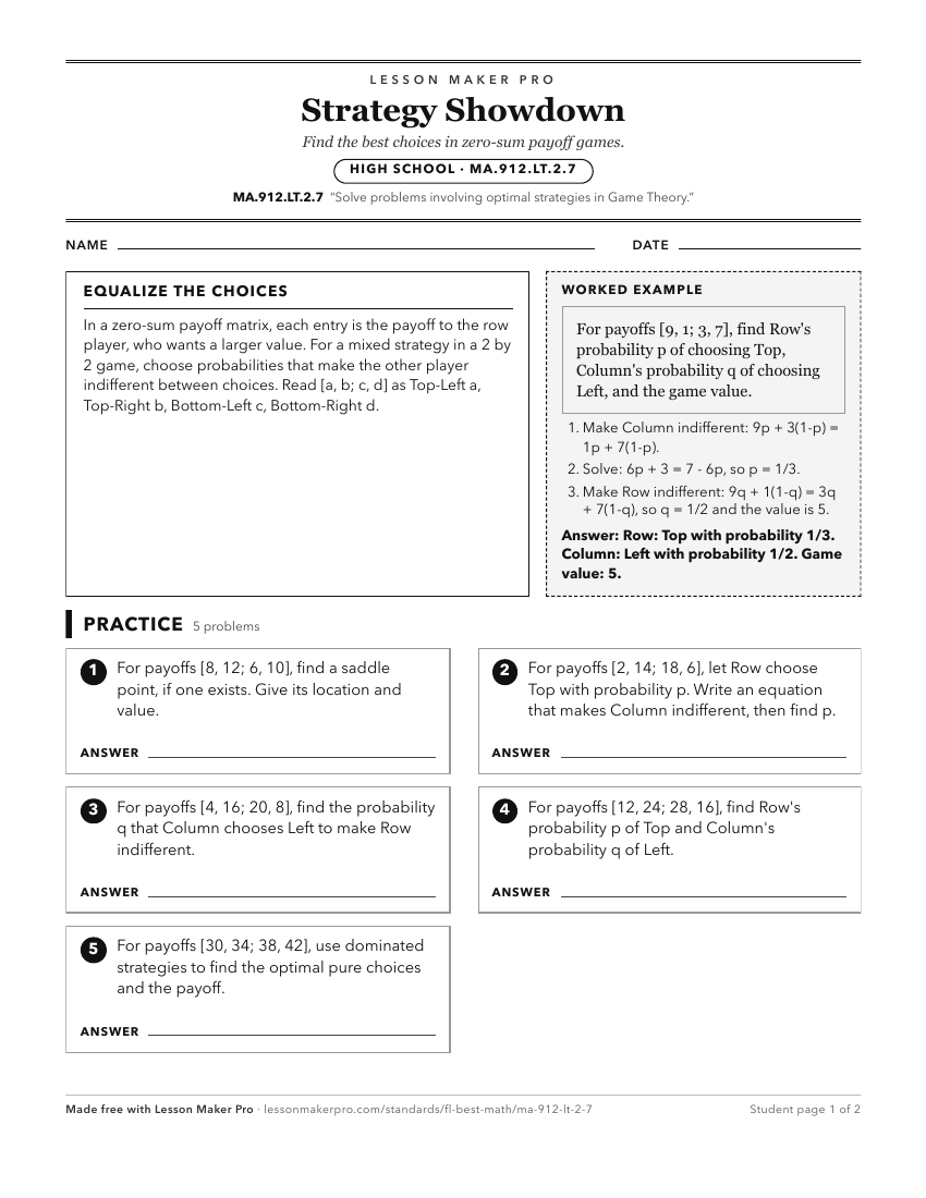Preview of the MA.912.LT.2.7 printable worksheet
