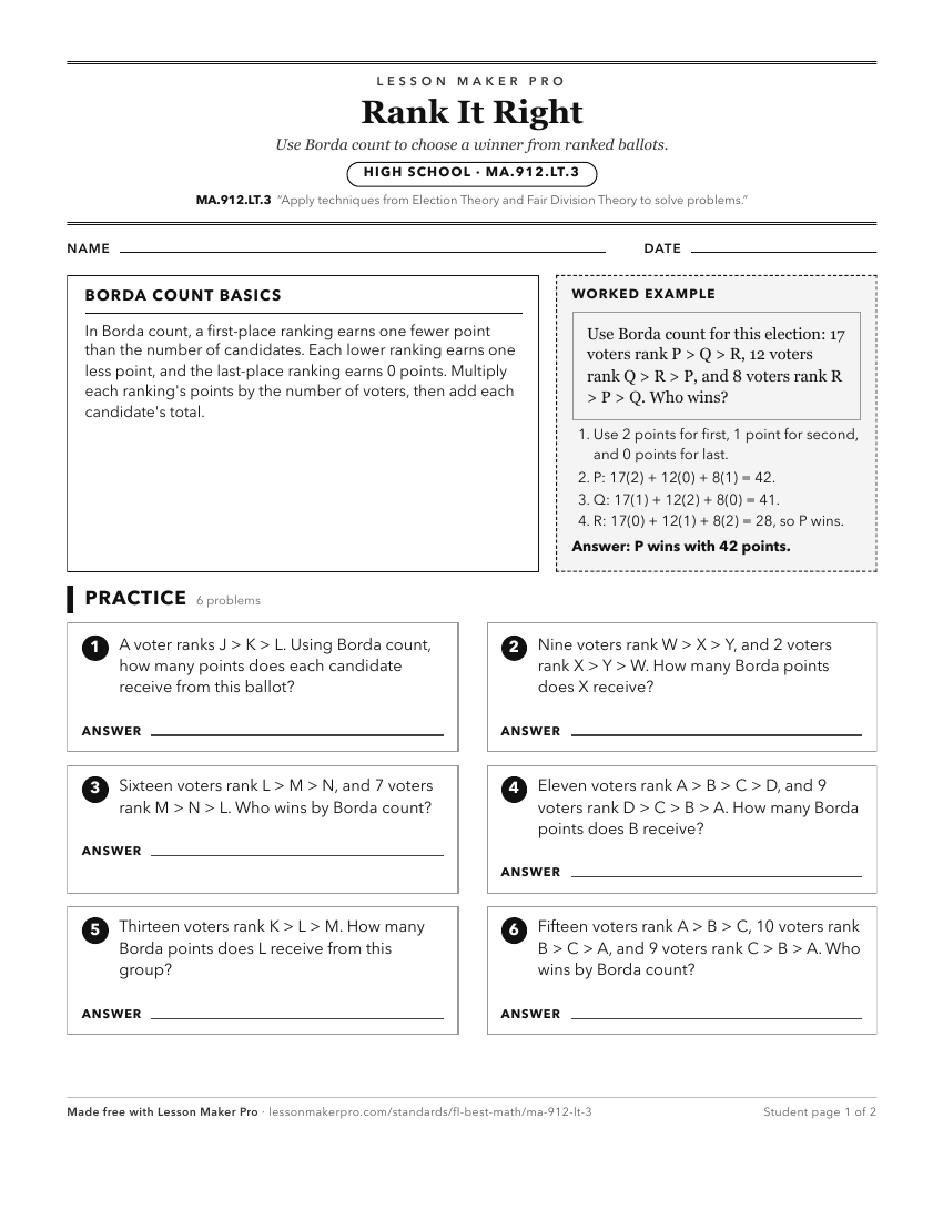 Preview of the MA.912.LT.3 printable worksheet