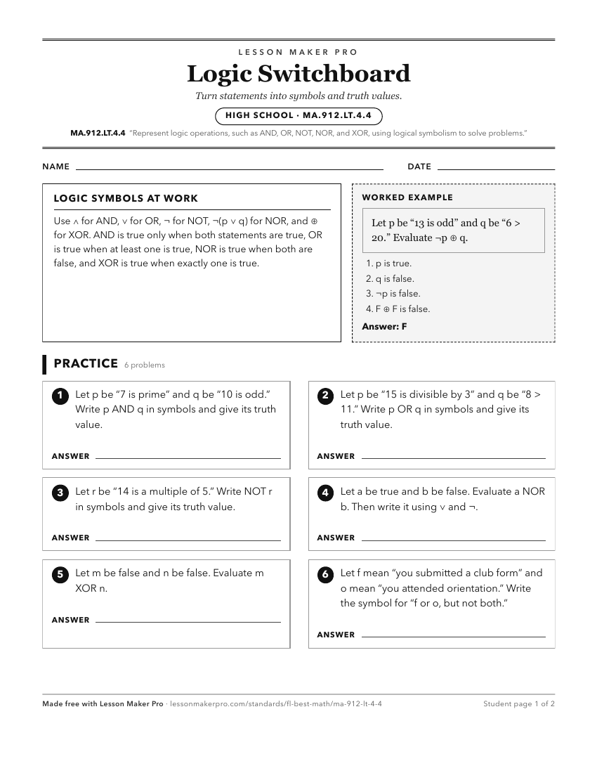 Preview of the MA.912.LT.4.4 printable worksheet