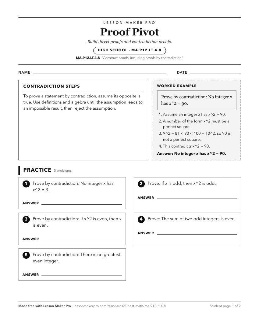 Preview of the MA.912.LT.4.8 printable worksheet