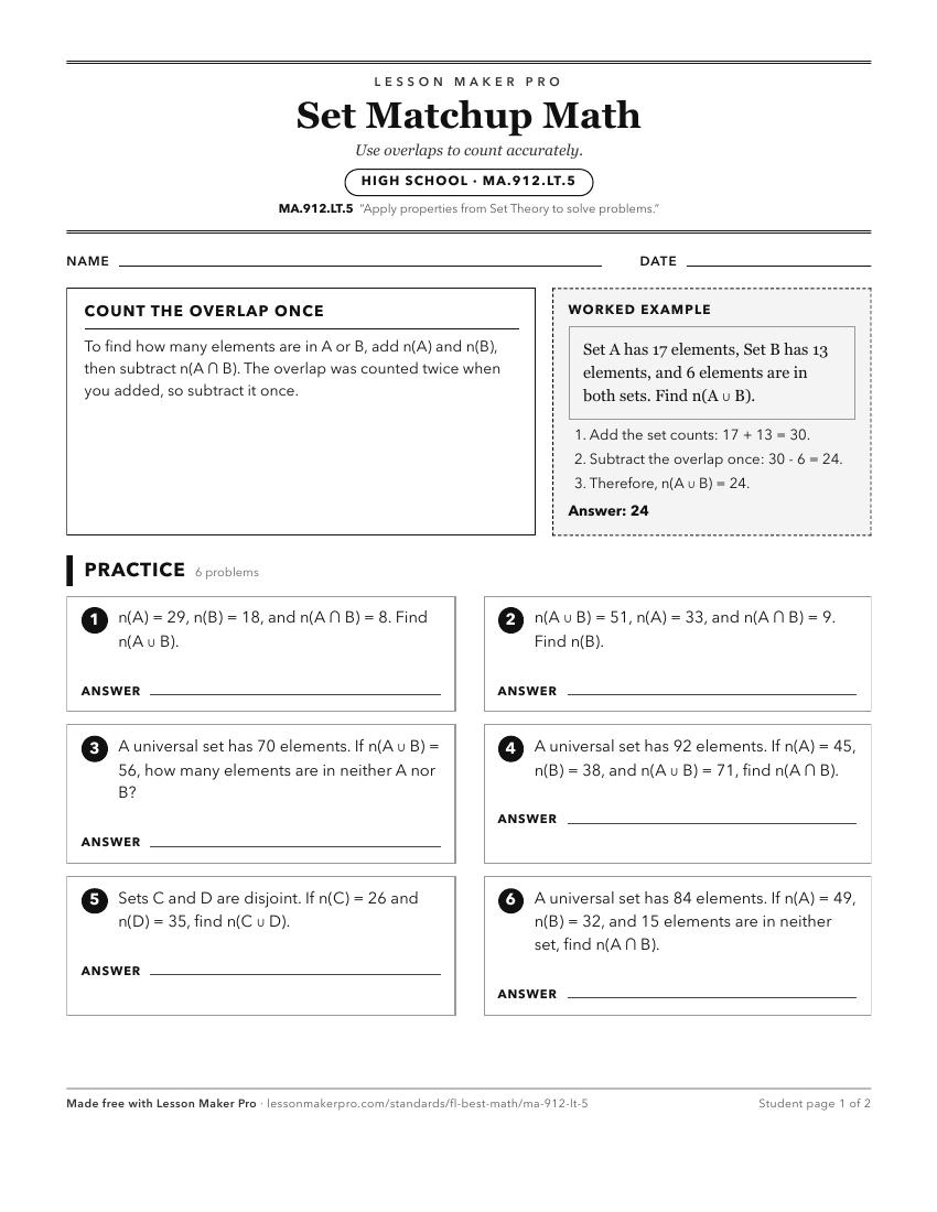 Preview of the MA.912.LT.5 printable worksheet