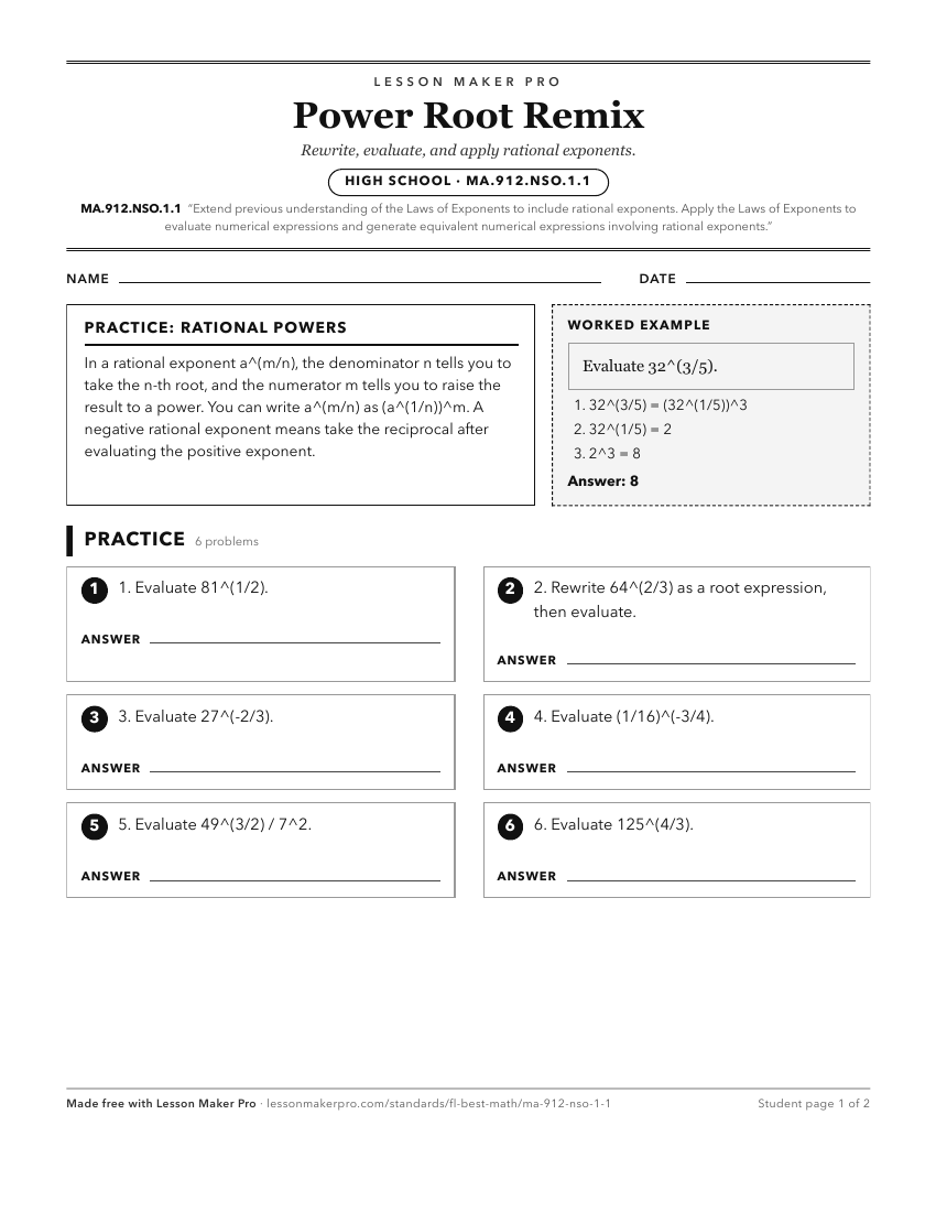 Preview of the MA.912.NSO.1.1 printable worksheet