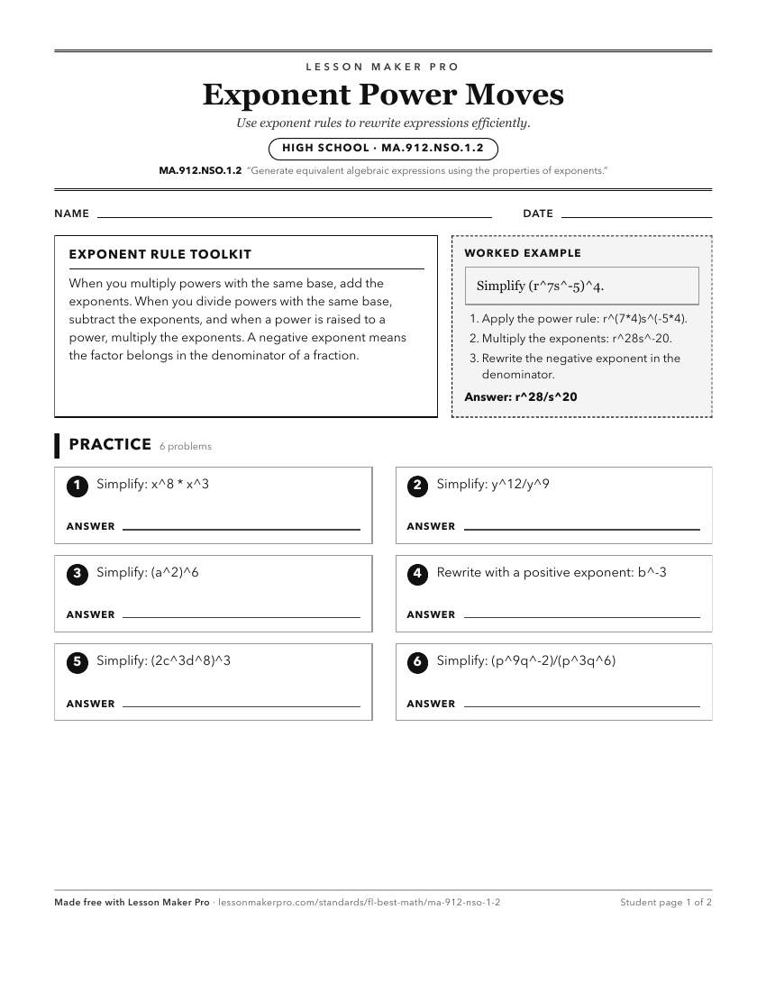 Preview of the MA.912.NSO.1.2 printable worksheet