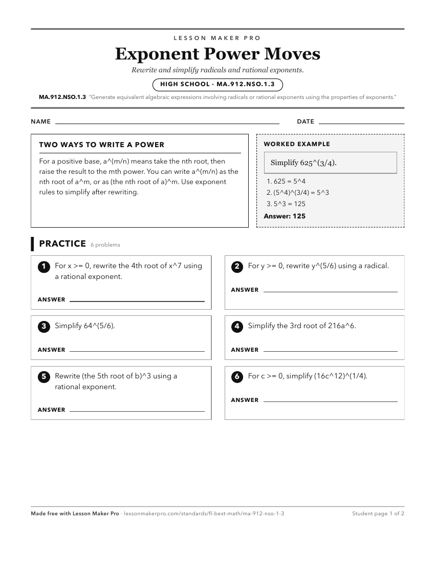 Preview of the MA.912.NSO.1.3 printable worksheet