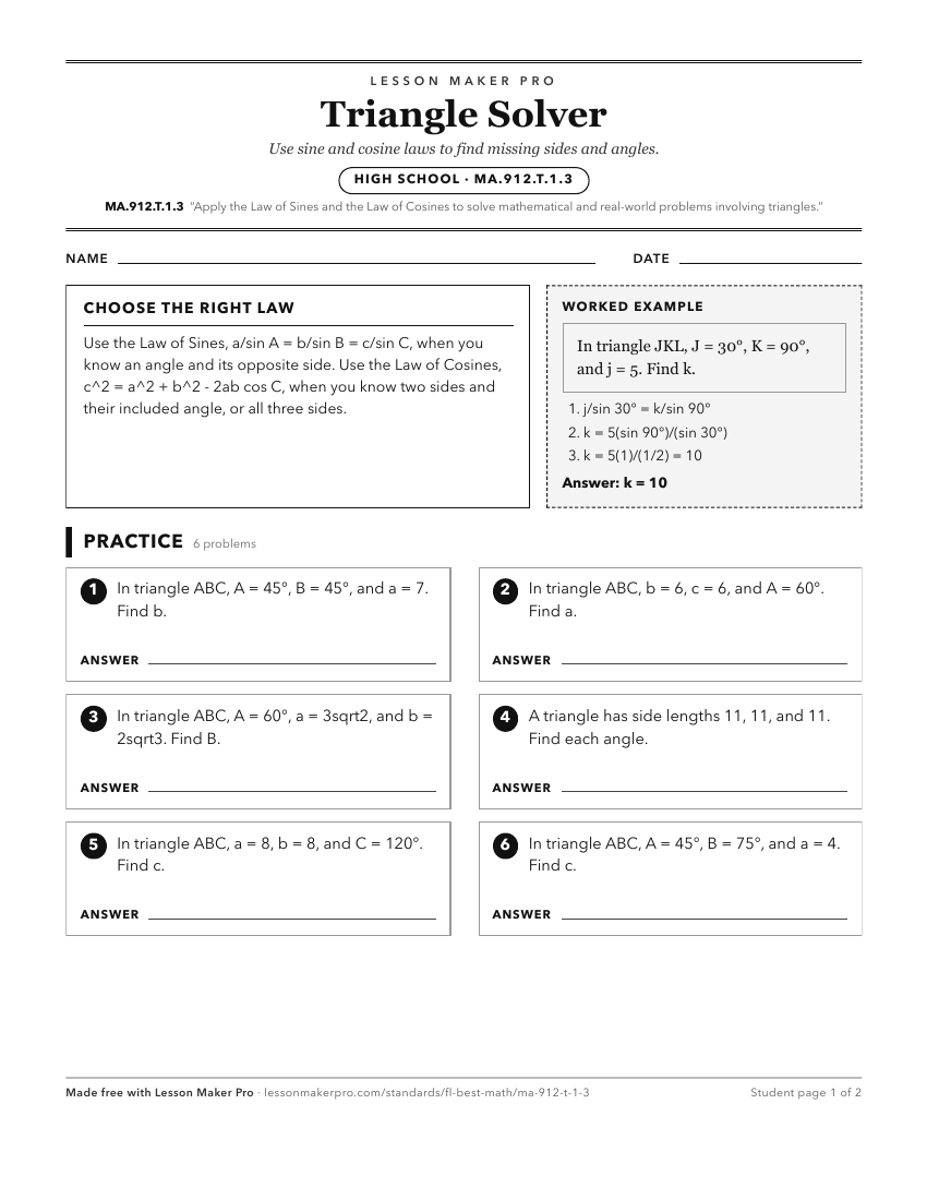 Preview of the MA.912.T.1.3 printable worksheet