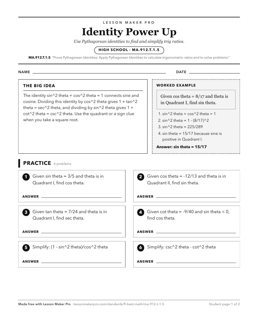 Preview of the MA.912.T.1.5 printable worksheet