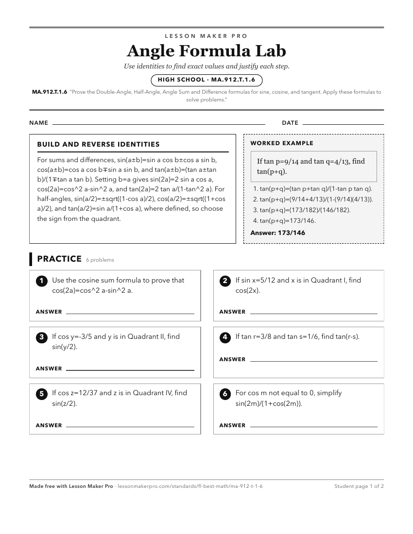 Preview of the MA.912.T.1.6 printable worksheet