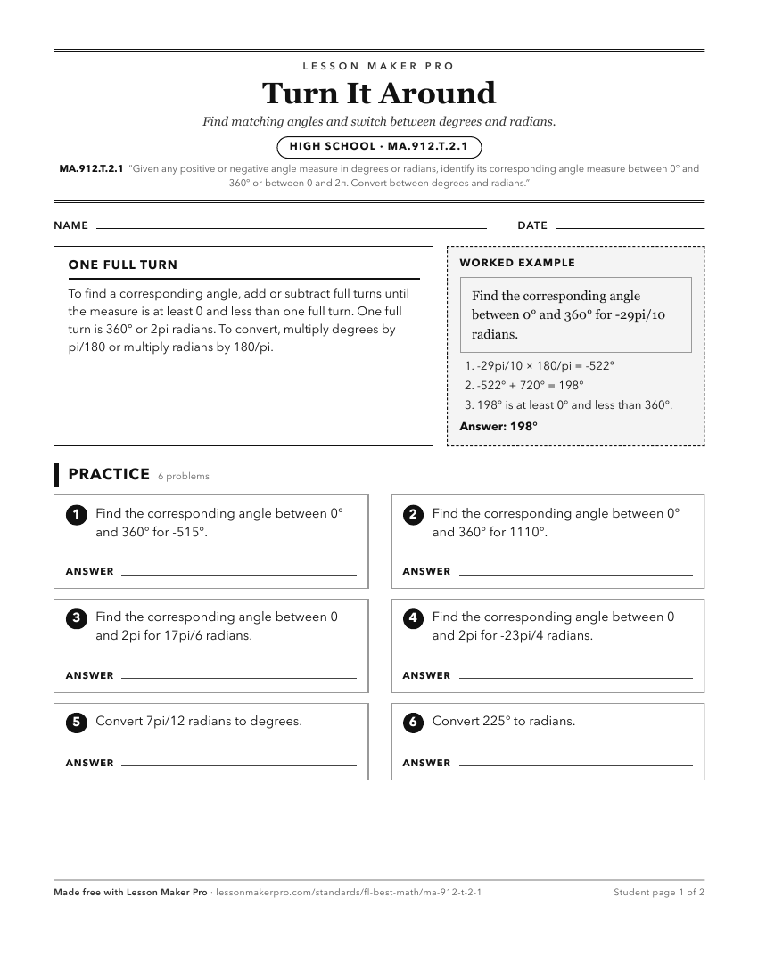 Preview of the MA.912.T.2.1 printable worksheet