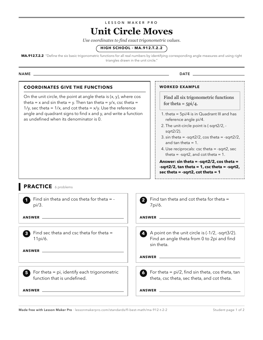 Preview of the MA.912.T.2.2 printable worksheet